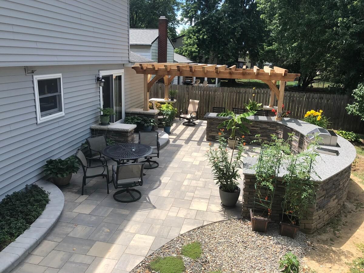 custom hardscaped patio